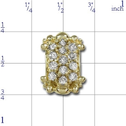 B2803 14K DIAMOND CLUSTER SLIDE 